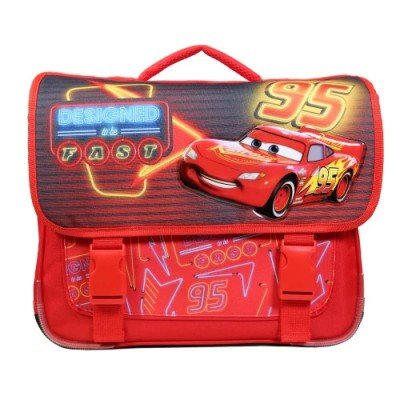 Cartable 38 cm Cars Rouge, matière Polyester, dimensions (cm) : 38x14x34. 2 com