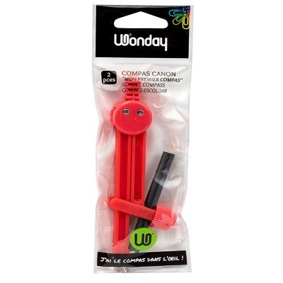 COMPAS CANON AVEC CRAYON MON PREMIER COMPAS PLASTIQUE Rouge