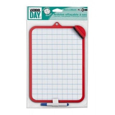 ARDOISE BLANC EFFAÇABLE 18,5 X 26 CM SÉYÈS + BROSSE + MARQ. LS