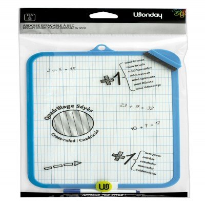 ARDOISE BLANCHE 2 FACES CADRE bleu 18 5 X 26 CM