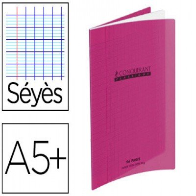 CAHIER CONQUERANT CLASSIQUE AGRAFE 170x220 32P 90G SEYES POLYPRO VIOLET