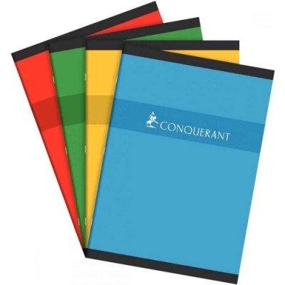 CAHIER CONQUERANT 7 AGRAFE 170X220 32P 70G SEYES ASSORTI