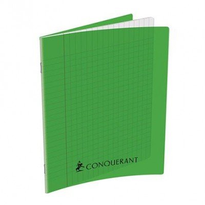 CAHIER CONQUERANT 7 AGRAFE 170x220 192P 70G SEYES POLYPRO VERT