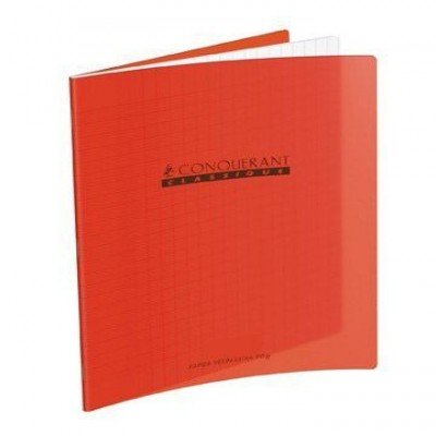 CAHIER CONQUERANT CLASSIQUE AGRAFE 170x220 32P 90G SEYES POLYPRO ROUGE