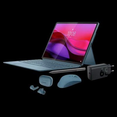 Lenovo Yoga Tab Plus (16GB 256GB) (Wifi) - Tidal Teal + Pen, KB, Charging Adaptor, Yoga Pro Mouse & Yoga Ear Buds (Tidal Teal)