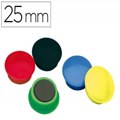 LOT DE 5 AIMANTS RONDS Ø 25 MM COLORIS ASSORTIS LS