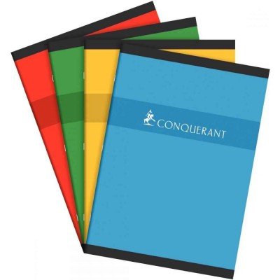 CAHIER CONQUERANT 7 AGRAFE 170X220 96P 70G Q5/5 ASSORTI