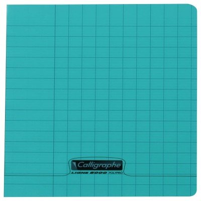 Cahier écriture piqué 32 pages 17x22 cm, double ligne 3 mm interligne et verticale