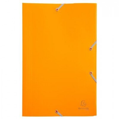 Chemise 3 rabats à élastiques en polypropylène Color Fresh, jaune orangé. 