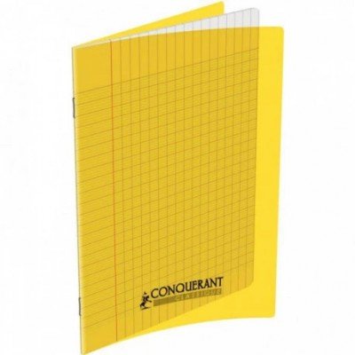 CAHIER CONQUERANT CLASSIQUE AGRAFE 170x220 32P 90G SEYES POLYPRO JAUNE